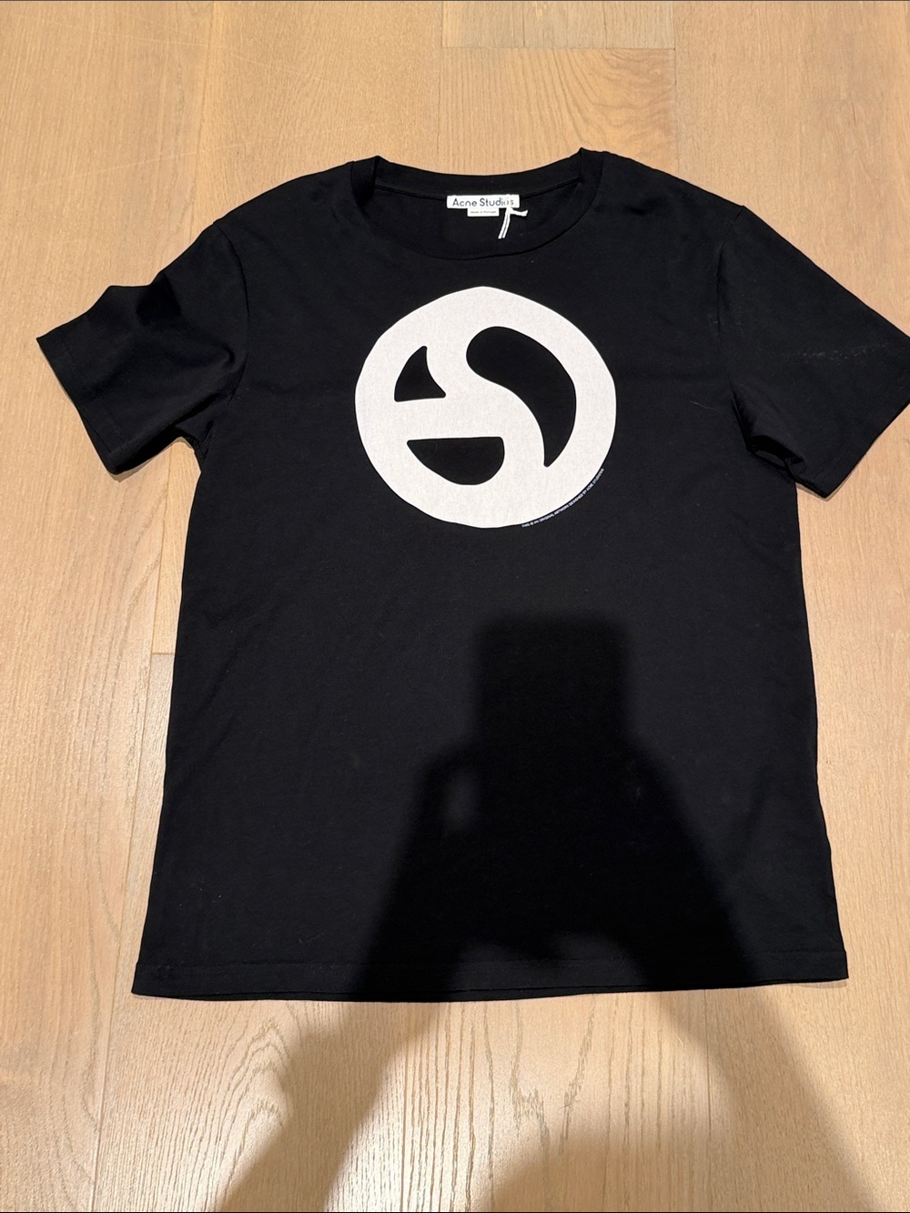 Acne Black Tee with White Logo